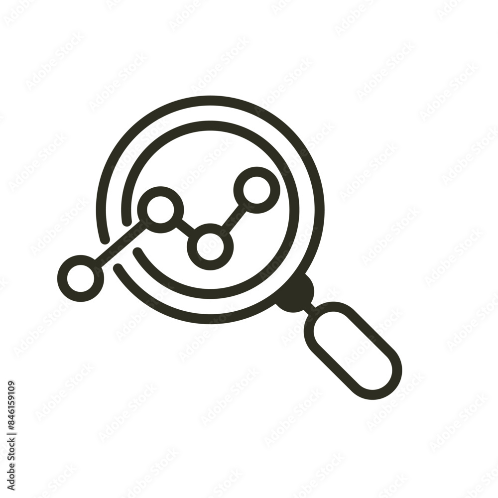 Research icon. Magnifying glass financial business or marketing targeting concept. Vector illustration Research icon. Magnifying glass financial business or marketing targeting concept. Vector illustration