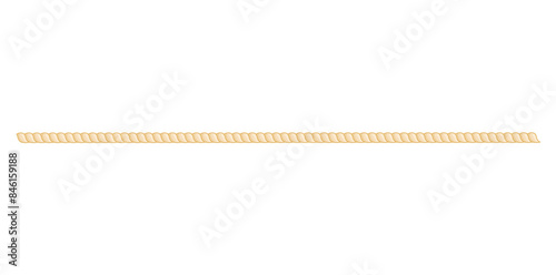 Horizontal Rope Isolated On White Background, Decorative Border Design Rope Element Vector Illustration.

