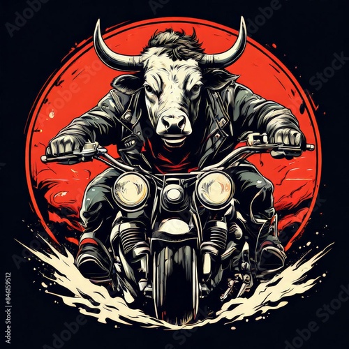 AI Image Generator, Biker Bull Rider