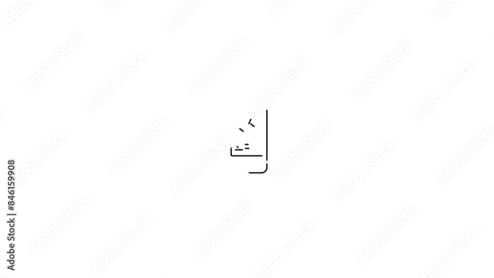 Black outline UI UX concept 4k icons animation on white background. ui ...