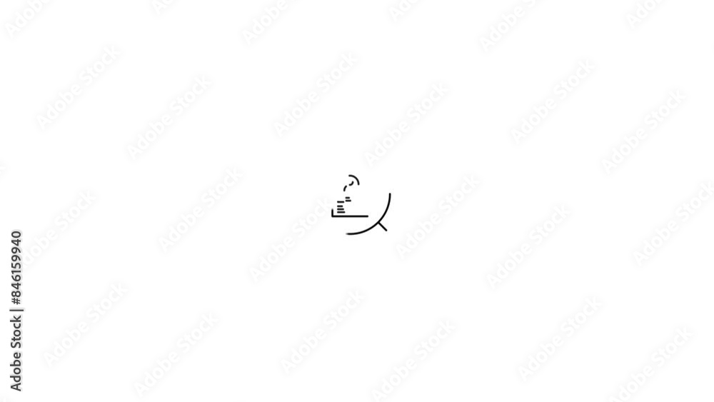 Black outline ui ux concept 4k icons animation on white background ui