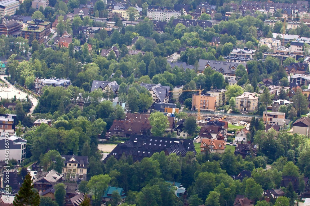 Densely populated neighborhood, high angle view Densely populated neighborhood, high angle view