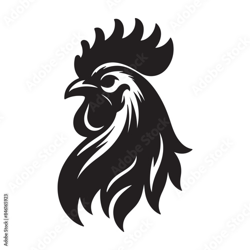 a beautiful hen head vector art illustration.