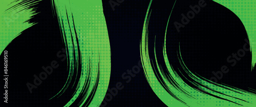 Abstract Background with Green Gradient Brush. Grunge Sports Background