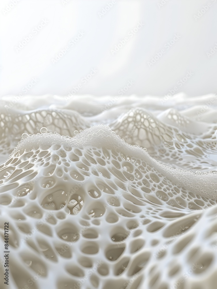 Delicate Lace-Like Foam Patterns Forming Captivating Designs on Water Surface