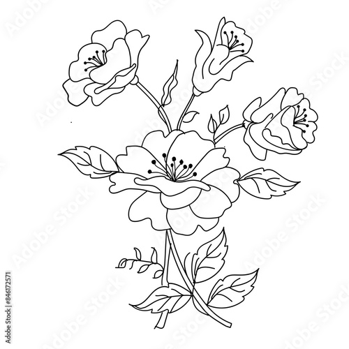 hand drawn  flower for mehndi, textile design, embroidery and drawing