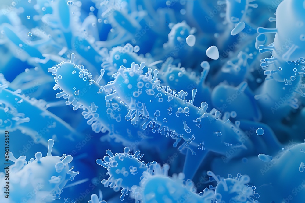 close up of 3d microscopic bacteria close up of 3d microscopic bacteria