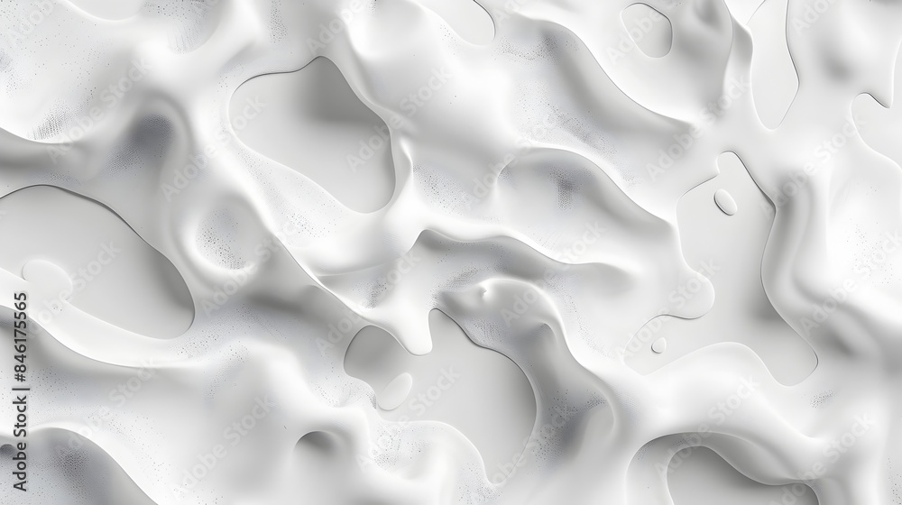 Ethereal Foam Sculptures Molded by the Wind on a Seamless White Background Ethereal Foam Sculptures Molded by the Wind on a Seamless White Background