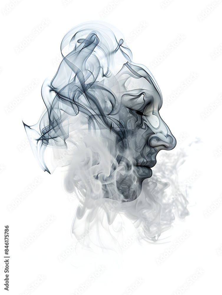 Fototapeta premium Ethereal Graffiti: Merging the Fleeting and the Permanent in a 3D Rendered Visual Artwork