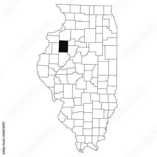 Map of Knox County in Illinois state on white background. single County map highlighted by black colour on Illinois map. UNITED STATES, US photo