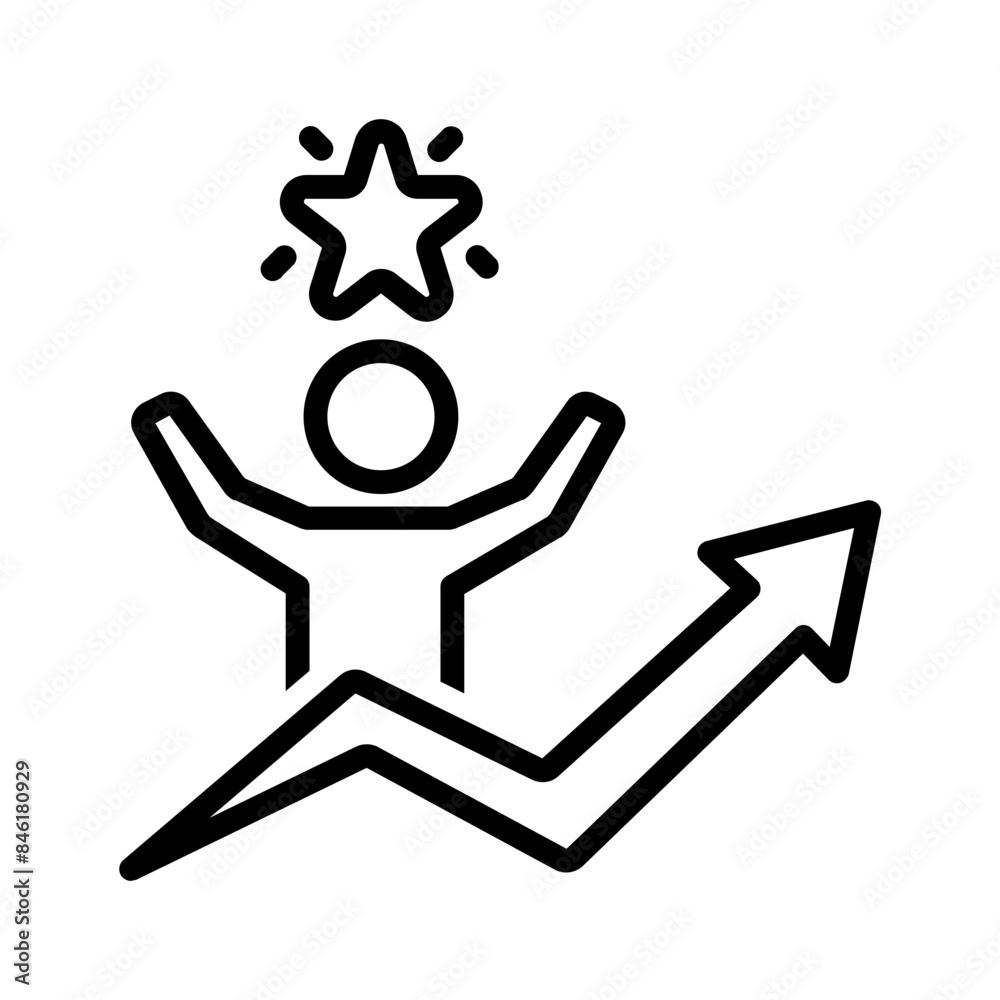 Vector black line icon for Motivated Vector black line icon for Motivated