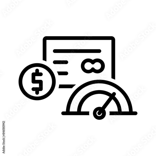 Vector black line icon for Credit score