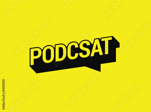 Podcast design logo creative bubble chat and podcasting