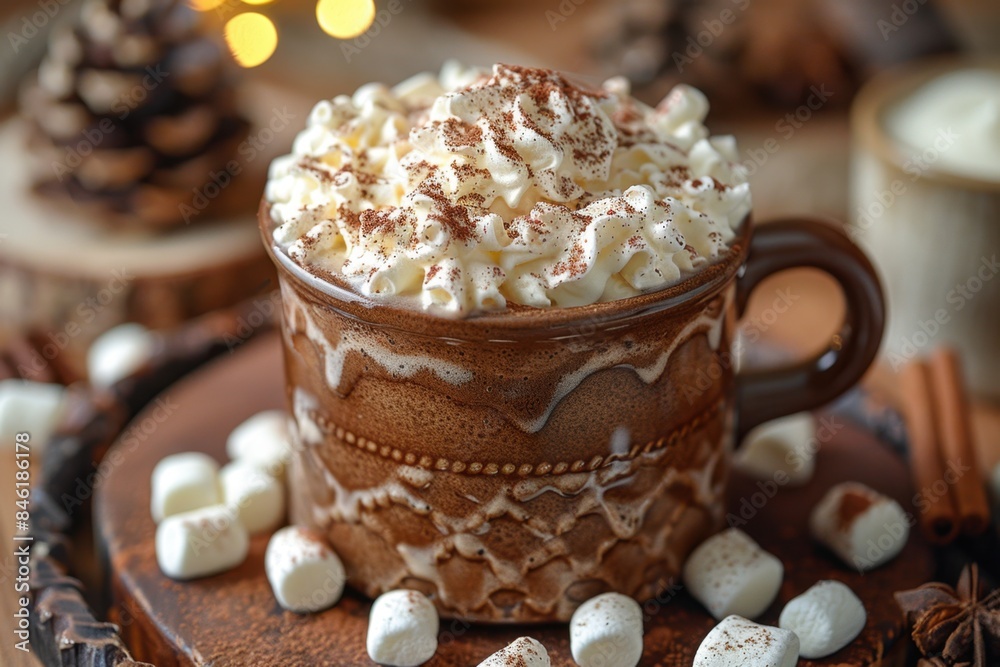 Hot Chocolate with Marshmallows and Whipped Cream Hot Chocolate with Marshmallows and Whipped Cream
