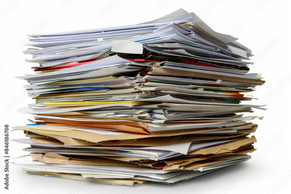 Stack of business documents on a white background. Stack of business documents on a white background.