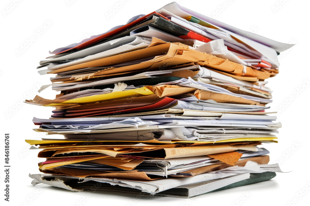 Stack of business documents on a white background. Stack of business documents on a white background.