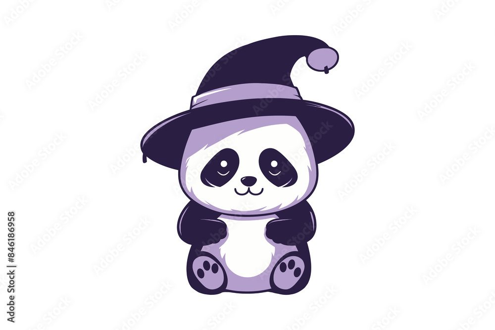 panda witch cartoon vector sublimation mascot logo design panda witch cartoon vector sublimation mascot logo design