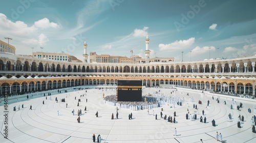 Muslims preparing for prayer in Mecca