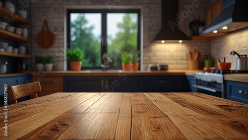 Bright and Cozy Kitchen with Wooden Table