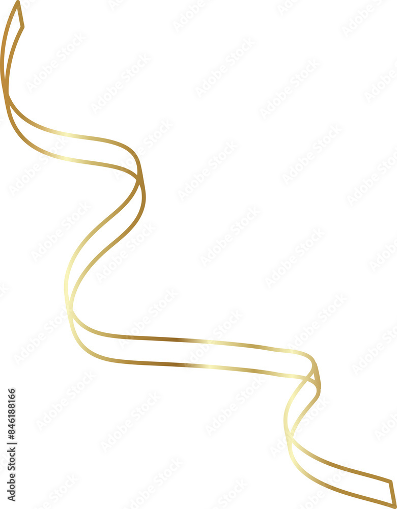 Set of decorative gold ribbon, new year, holiday Set of decorative gold ribbon, new year, holiday