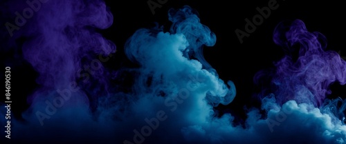 Eerie purple and blue smoke ghostly apparitions swirling