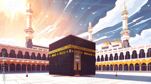 Mecca's Kaaba devoid of people and structures