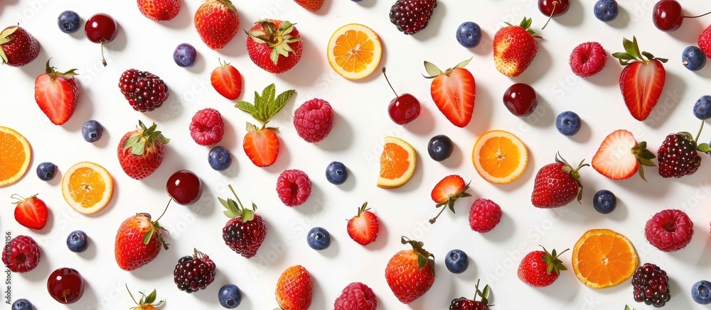 Fruit-filled White Background Fruit-filled White Background