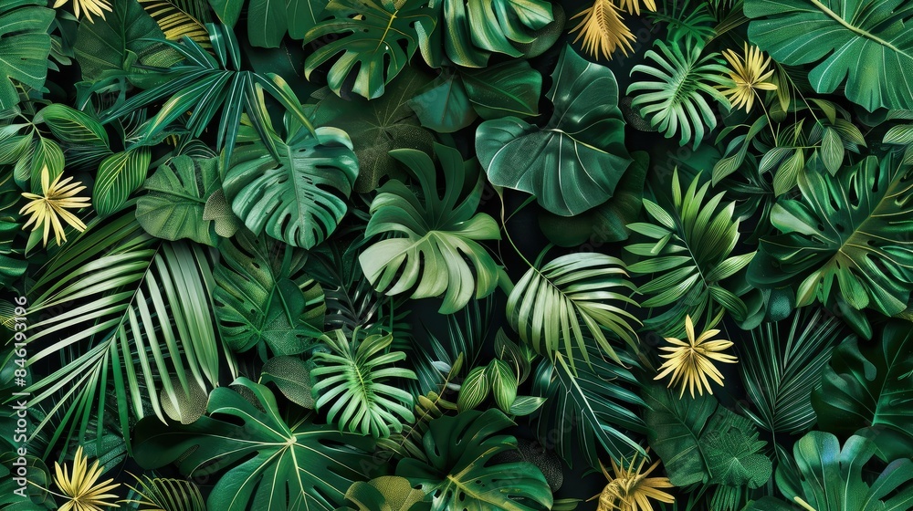 tropical pattern with jungle vegetation and exotic tropical pattern with jungle vegetation and exotic