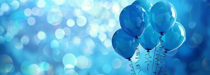 Blue birthday balloons background. Celebration background