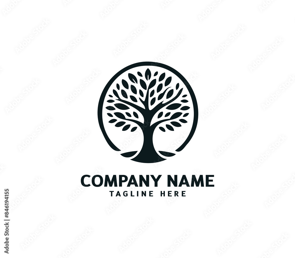Tree logo design. Botanic tree. Tree of life symbol. Abstract tree logo symbol. Vector illustration Tree logo design. Botanic tree. Tree of life symbol. Abstract tree logo symbol. Vector illustration