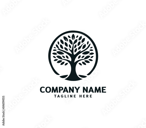 Tree logo design. Botanic tree. Tree of life symbol. Abstract tree logo symbol. Vector illustration