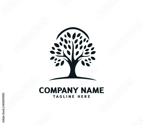 Tree logo design. Botanic tree. Tree of life symbol. Abstract tree logo symbol. Vector illustration