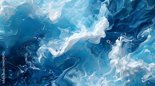 Abstract 3D background, blue wave gradient pattern, water flicker
