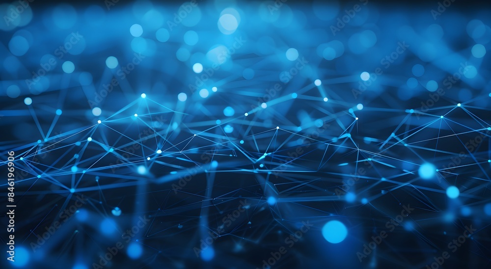Abstract blue background with digital network connections and glowing lines, symbolizing the idea of global connectivity in technology. The concept of Network Connections with Blue-Toned Dots and Line Abstract blue background with digital network connections and glowing lines, symbolizing the idea of global connectivity in technology. The concept of Network Connections with Blue-Toned Dots and Line