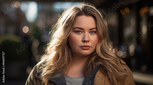 Plus size gen z woman poses for a portrait  © CStock