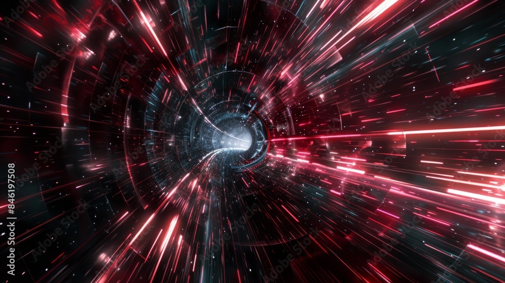 hyperspace background, warp tunnel effect. generative ai