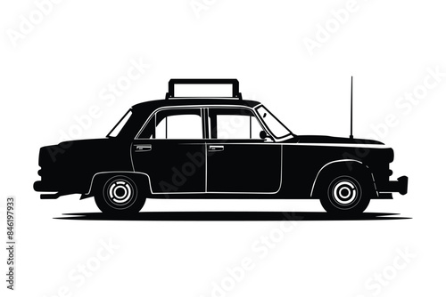 Taxi silhouette vector image