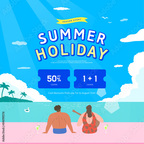 summer holidays vacation illustration. 

