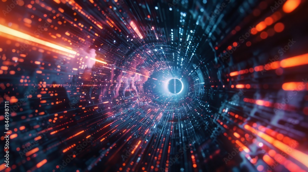 hyperspace background, warp tunnel effect. generative ai hyperspace background, warp tunnel effect. generative ai