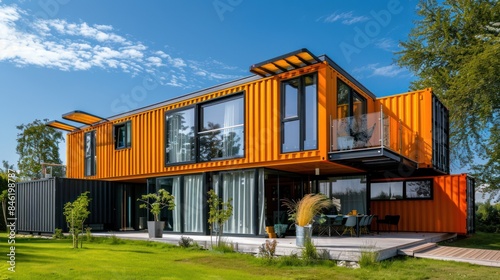 Shipping container home. Modular prefabricated house made 