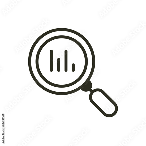 Research analysis of data icon. Magnifying glass vector illustration