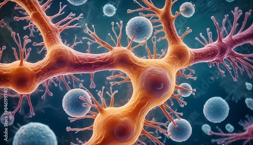 Medical illustration of bacteria cells  photo