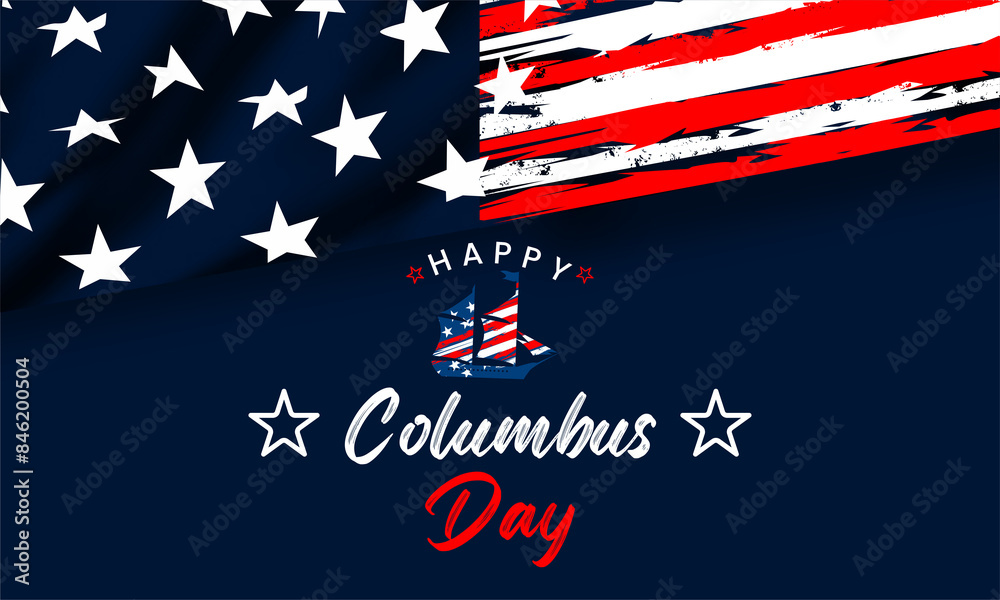 Happy Columbus Day , Columbus Day Celebration with the US flag, Ocean waves and Columbus ship - Holiday United States of America. We will be Closed on Columbus Day. Happy Columbus Day , Columbus Day Celebration with the US flag, Ocean waves and Columbus ship - Holiday United States of America. We will be Closed on Columbus Day.