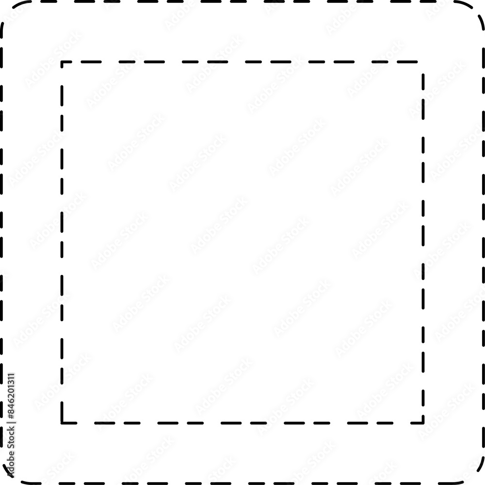 Dashed line square shapes. Elements for design Dashed line square shapes. Elements for design