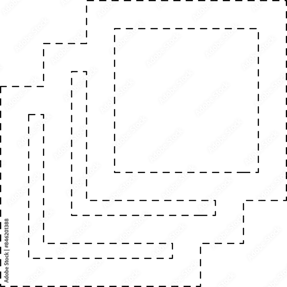 Dashed line square shapes. Elements for design Dashed line square shapes. Elements for design