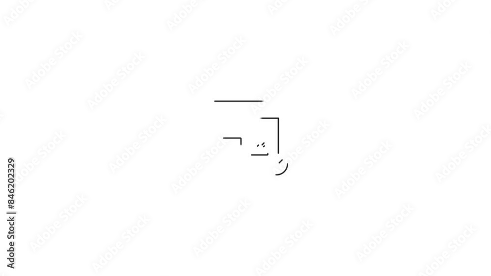 Black outline UI UX concept 4k icons animation on white background. ui ...
