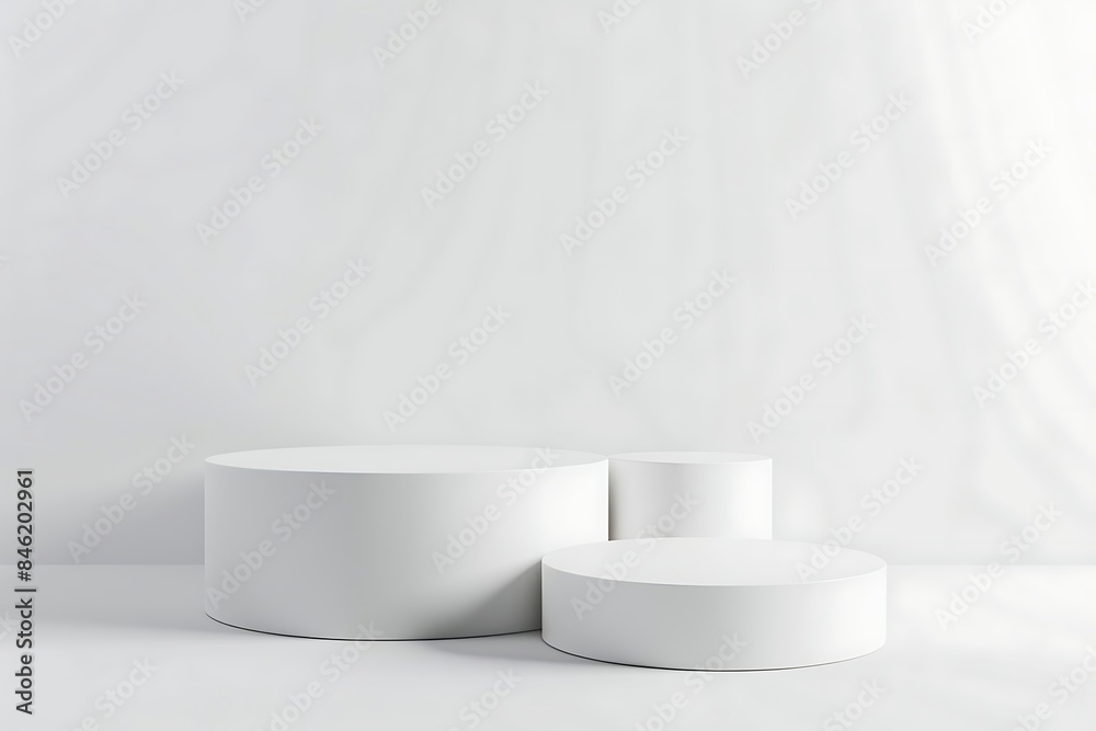 White podium in a room on a white background White podium in a room on a white background