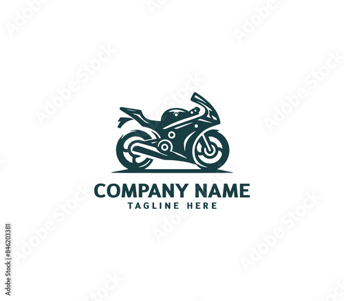 Motorcycle logo vector design. Motorcycle logo concept. Speed bike racer on the sport motorcycle.