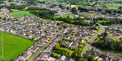 Aerial photo of Residential homes in Broughshane Ballymena Co Antrim Northern Ireland photo