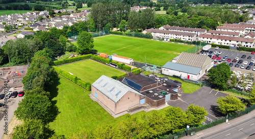 Aerial view Broughshane Community Centre Youth Office and Youth Centre Broughshane Co Antrim Northern Ireland 07-06-24 photo